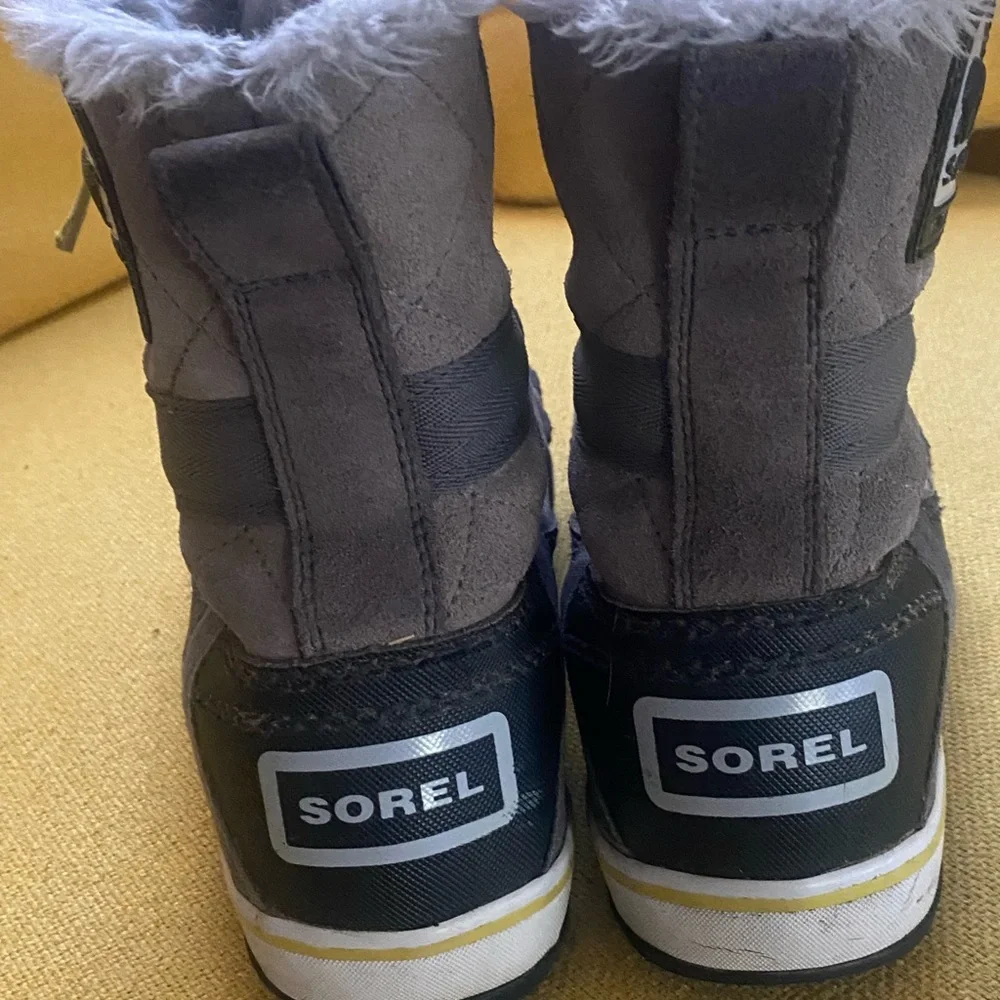 Sorel Kids Gray and Yellow Snow Boots